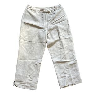 Vintage David N. Fully Lined Ivy Linen Blend Cropped Pants Women Sz 10 Nautical